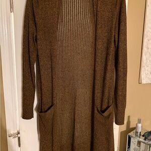 Brown Open-Front Women's Sweater